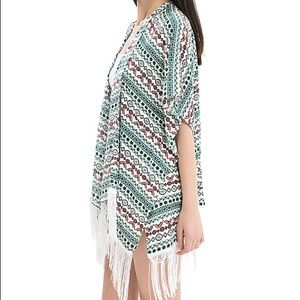 NWOT Geometric Fringe Kimono